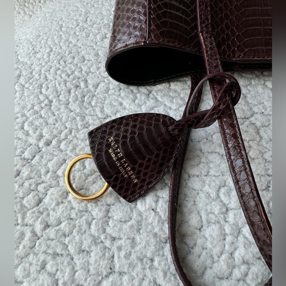 Ralph Lauren Collection Bordeaux Ayers Snakeskin Mini Modern Tote - Picture 10 of 16